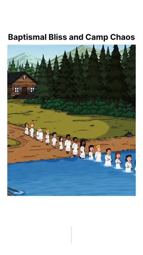 skillmodeon on Instagram: "This clip from Family Guy takes the Griffins to a baptismal service that quickly turns into classic Quahog chaos! Watch as Lois tries to rush through the mandatory baptism, protesting that she's having a "very good hair day." Meanwhile, Chris repeatedly asks to be dunked again (after relieving himself in the water!), and the whole family is subjected to the camp counselor's strange rules, including a commitment to "forgo all alcohol, drugs, and self-pleasure," which Ch