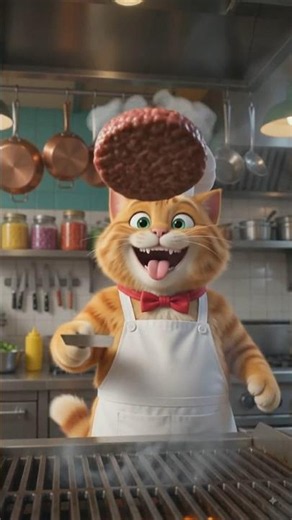 🐱🍔 AI Cat Opens a Restaurant! 😂 | Funniest AI Animal Animation #shorts