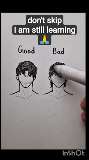 how to draw hair ( good and bad boy) #drawing #art #tutorial #howtodraw #shorts #fypシ