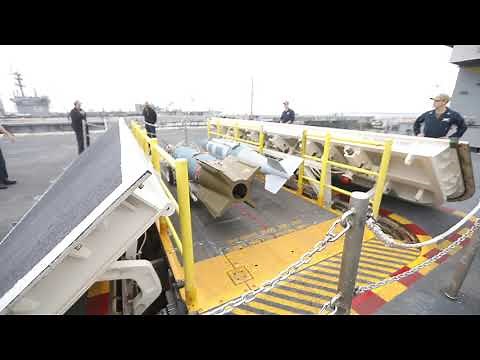 Watch the Advanced Weapons Elevators on the aircraft carrier Gerald R. Ford