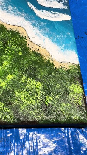 “Aerial” when I flew to Mexico earlier this year for vacation, this is what I saw, so decided to paint it. #AcrylicPainting #aerialpainting #IntuitiveArt #flowingenergywithamy #diyproject