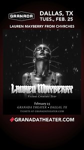 granadatheater Dallas! Catch Lauren Mayberry from CHVRCHES at Granada Theater later this month on Feb. 25! Send to a friend who needs a Tuesday night out and get tickets at GRANADATHEATER.COM | Granada Theater