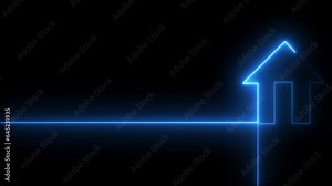 Home icon house sign glowing neon lights seamless loop animation