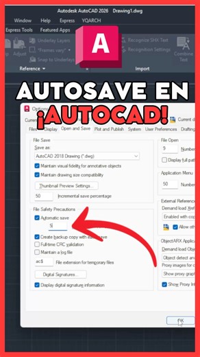 🚀 How to Set Up Autosave in AutoCAD #autocad