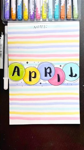 April Notes Page Design 🌈Easy DIY Bullet Journal for Beginners #shorts #viral #trending #frontpage