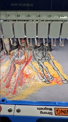 3 running horses embroidery.