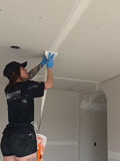 taping ceilings 😬 #tapetok #fyp | ceilings