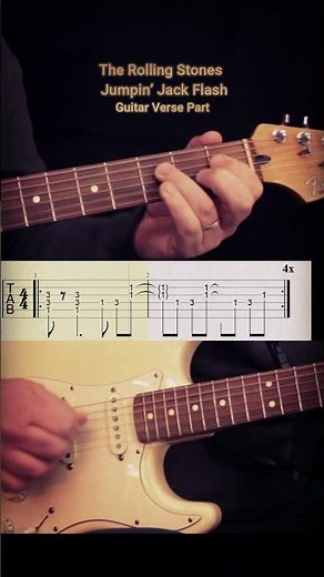 #tutorial The Rolling Stones - Jumpin’ Jack Flash Guitar Verse Part #guitarlesson #guitarcover