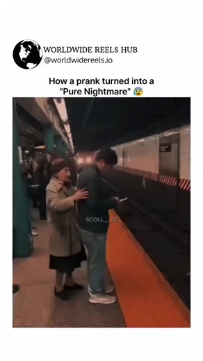 🌎 WORLDWIDE REEL HUB on Instagram: "This video is a terrifying reminder of how one reckless decision can instantly turn fun into horror and laughter into panic. What begins as a so-called prank at a metro station quickly spirals out of control when an elderly woman pushes a boy standing dangerously close to the platform edge, thinking it will just scare him for a moment. But real life doesn’t follow prank scripts. In a fraction of a second, both of them lose their balance and fall straight onto