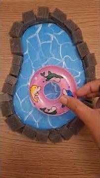 Lets make miniature pool for my dolls #shorts #pretendplay