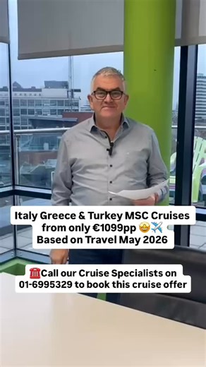 Summer 2026 just got a whole lot hotter! 😎 Don’t miss out on this incredible offer: 7-night Italy, Greece & Turkey Fly & Cruise from €1,099pp! 🛳️✈️ Includes: ✈️ Return flights from Dublin ✈️ Checked in bag 🚌 Transfers included 🛳 7-night cruise onboard MSC Divina- inside cabin 😋 All meals & snacks onboard 🎼 Entertainment onboard cruise 🤩 Gratuities Itinerary: 📍 Rome 📍Mykonos 📍Kusadasi 📍Marmaris 📍Naples 📍Rome 👉Add Premium Extra drinks package from only €33pp per day ✈️ Travel May – O