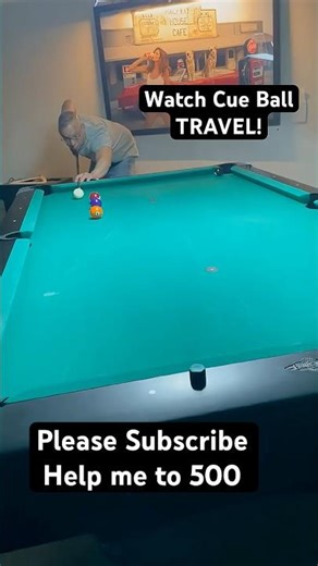 How did I do this? Cue ball goes straight then shoots over for 🎱. Plz SUBSCRIBE