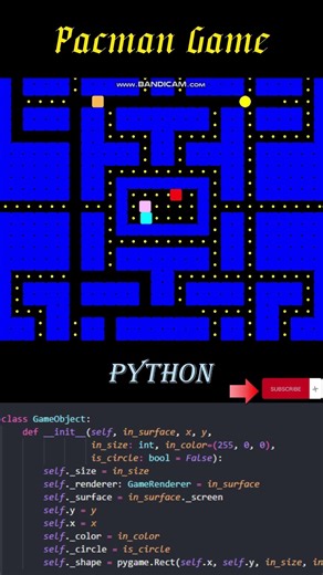 Create Pacman game by Python #shorts #coding #python #programming