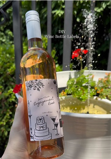 DIY Wine Bottle Labels for Personalized Engagement Gifts