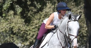 Kaley Cuoco Goes Horseback Riding While Boyfriend Karl Cook Stands By