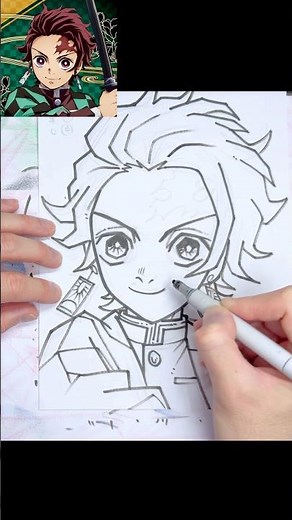 I drew an illustration of Kamado Tanjiro! I'm explaining how to draw a portrait in the main story...