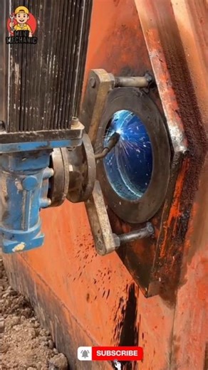 Portable Line Boring Machine in Action On Site Bore Welding #welding #workshop #repair #shorts #tool