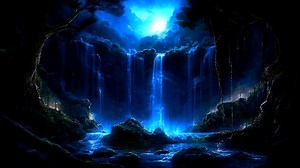 Waterfall, Pond, Trees. Free Stock Video