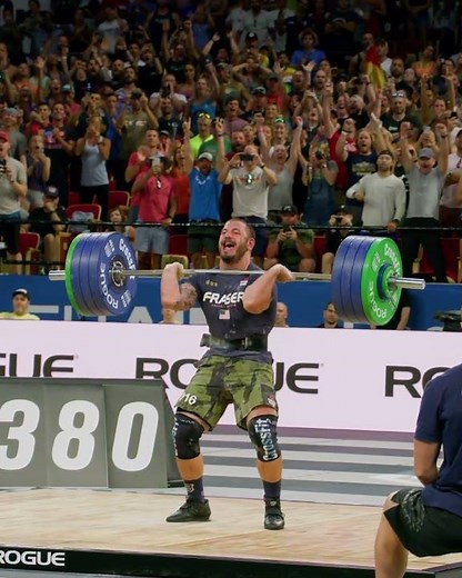 Mat Fraser Hits 380LB Squat Clean On Rogue Pyrros Bar #ryourogue