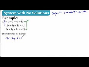 Lesson 3.5 - Solving a Three Variable System with No Solution