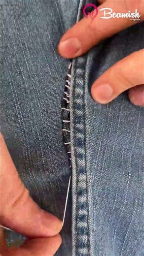 How to fix holes in jeans 👖 #fix #jeans #smart