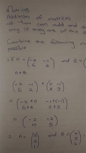 Addition of matrices