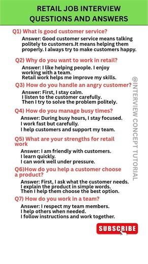 Retail Job Interview Questions & Answers | Must Watch 👔