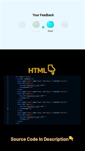 HTML CSS Emoji Rating Animation | #short