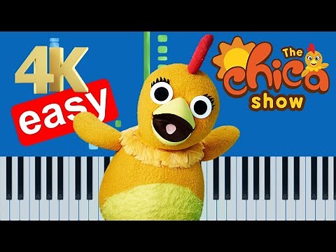 The Chica Show Theme Song (Slow Easy) Beginner Piano Tutorial 4K