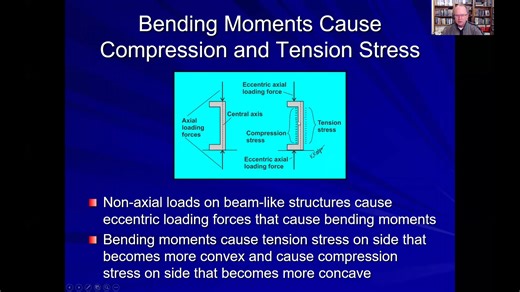 Biomechanics Terminology: Stress, Strain and an Introduction to Tissue Stress In this 16-minute mini-lecture, I discuss how stress and strain are defined, the different types of stress, and why tissue stress is such an important concept for all podiatrists and foot-health professionals to understand. Reviewed are axial, compression, tension, torsional, bending and shear stress, how axial and eccentric loads on long bones can cause tension and compression stresses within their cortical walls and 