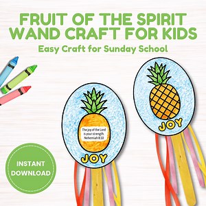 Fruit of the Spirit JOY Wand Craft, Printable Bible Activity for Kids, Sunday School & VBS Joy Craft, Christian Kids Printable PDF - Etsy