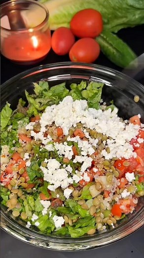 Easy Healthy High Protein Lentil Quinoa Salad 🥗