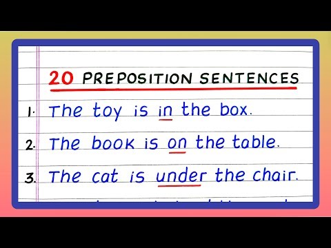 20 Preposition Sentences | 20 Examples of Preposition Sentences | Preposition of Place Examples