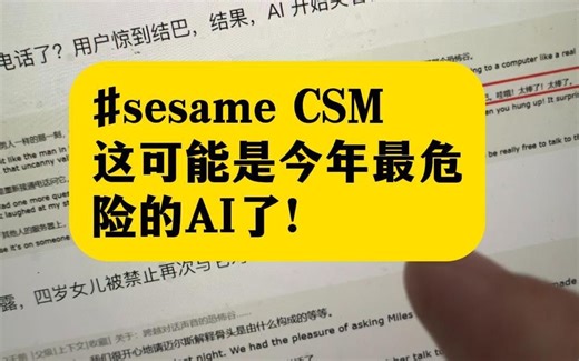 CSM今年最危险的AI？