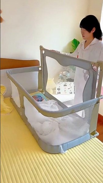 ✅ Baby Comfy Safety Lightweight Bed Side Crib ( # 3329 ) Product Link in Bio