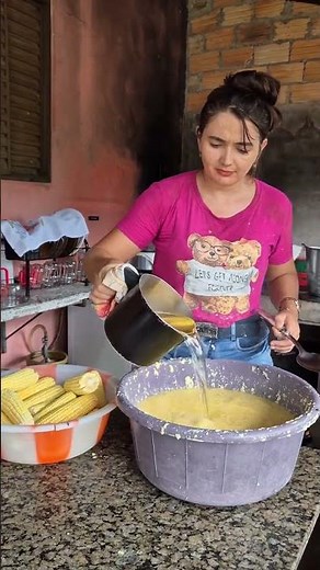 Making Fresh Corn Mixture at Home 🌽 | Traditional Cooking Style | Satisfying Food Prep #villagelife