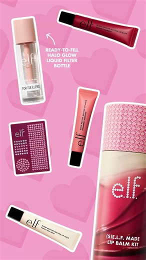 e.l.f. Cosmetics on Instagram: "The perfect Galentine’s craft DOES exist! 💘 Create custom lip combos with your besties: NEW (S)e.l.f. Made DIY Lip Balm Kit is AVAILABLE NOW elfcosmetics.com and TikTok Shop. 💋 You asked, we listened!👂 Now you can mix and match your fave e.l.f. lippies to create your own flavor. ✨ This DIY kit includes: 💕 1 ready-to-fill Halo Glow Liquid Filter bottle 💕 3 Glow Reviver Melting Lip Balms in Candied Cranberry, Vanilla Soft Serv