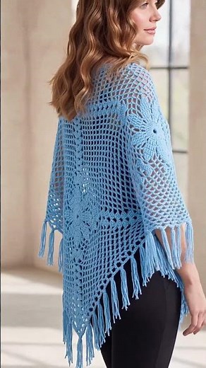 crochet poncho written pattern #crochet