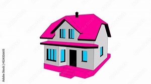 Symbol of house. Flat icon. The process of building a house. Concept of home, real estate. Vector illustration isolated on white background.