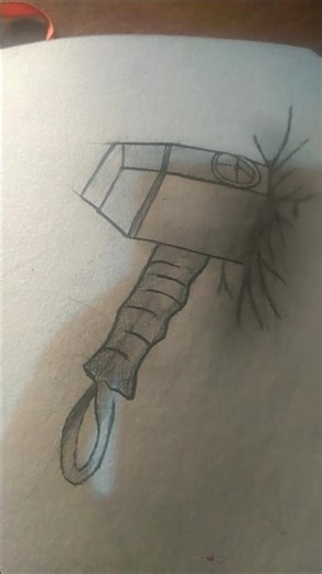 how to Draw Thor hammer sketch/ easy Thor hammer sketch/how to draw Thor hammer in 5 minute #art