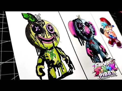 drawing Friday Night Funkin' corrupted vs pibby Wrongside Outimals | poppy playtime 5