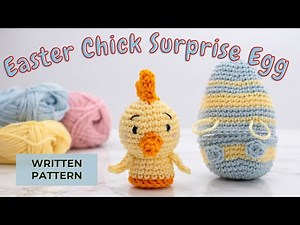 Easter Chick surprise egg crochet pattern. Little chick free amigurumi pattern.