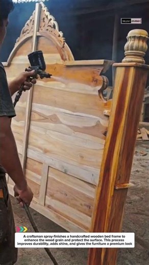 Handcrafted Wooden Bed Frame | Professional Wood Finishing Technique