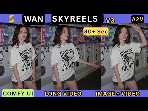 Wan SkyReels V3 A2V in ComfyUI: Generate Long Audio to Video Tutorial (Workflow)