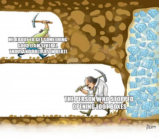 Digging for Diamonds (Never Give Up) Meme Template