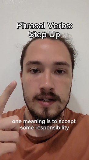 Phrasal Verbs: Step Up step up = 1. choose to accept some extra responsibility, work, or challenge; -Someone had to step up to fill the gap left by John when he quit. -Is anyone going to step up to the challenge? 2. increase the intensity, quality, duration etc. of something -You've really stepped up your work lately. -You gotta step up your game man, we're gonna lose! -It's time to step up my dieting. Any questions? 👇🏻 #americanenglish #english #dailyenglish #learnenglish #englishteacher #lea