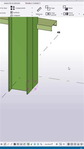 stiffened base plate in Tekla Structure Custom Component #construction #civilengineering #architecture #structuralengineering #steel #bim #steeldetailing #tekla #teklastructures #steelstructure