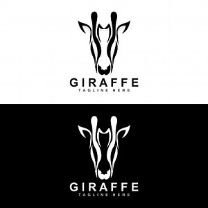 Giraffe Logo Design, Giraffe Head Vector Silhouette, High Neck...