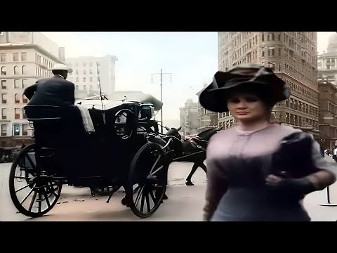 New York 1911 (New Version) in Color [60fps, Remastered] w/sound design added