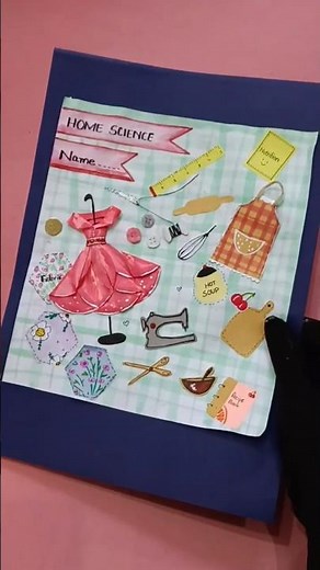 How to decorate Home Science Notebook/ Home Science Notebook First Page Decoration #shorts#notebook